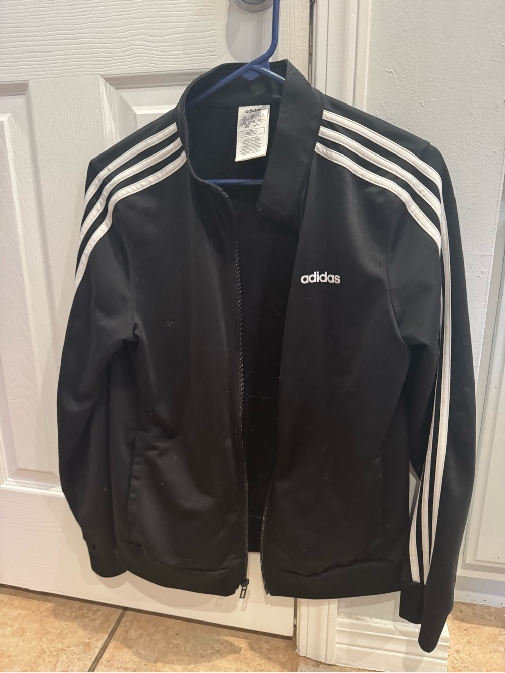 adidas Women’s Black Track Jacket with White 3-Stripes